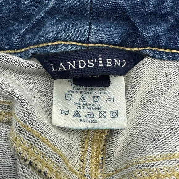Lands' End Super Soft Bootcut Women's size 16 Dark Wash Blue Denim Jeans - Picture 3 of 7